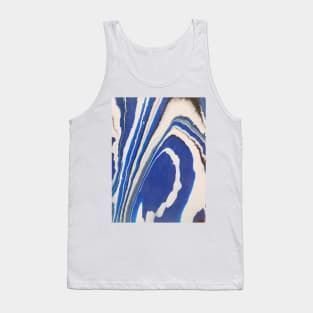 Blue white and black acrylic pour Tank Top